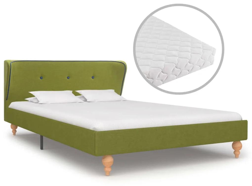 Medina Bed met matras stof groen 120x200 cm