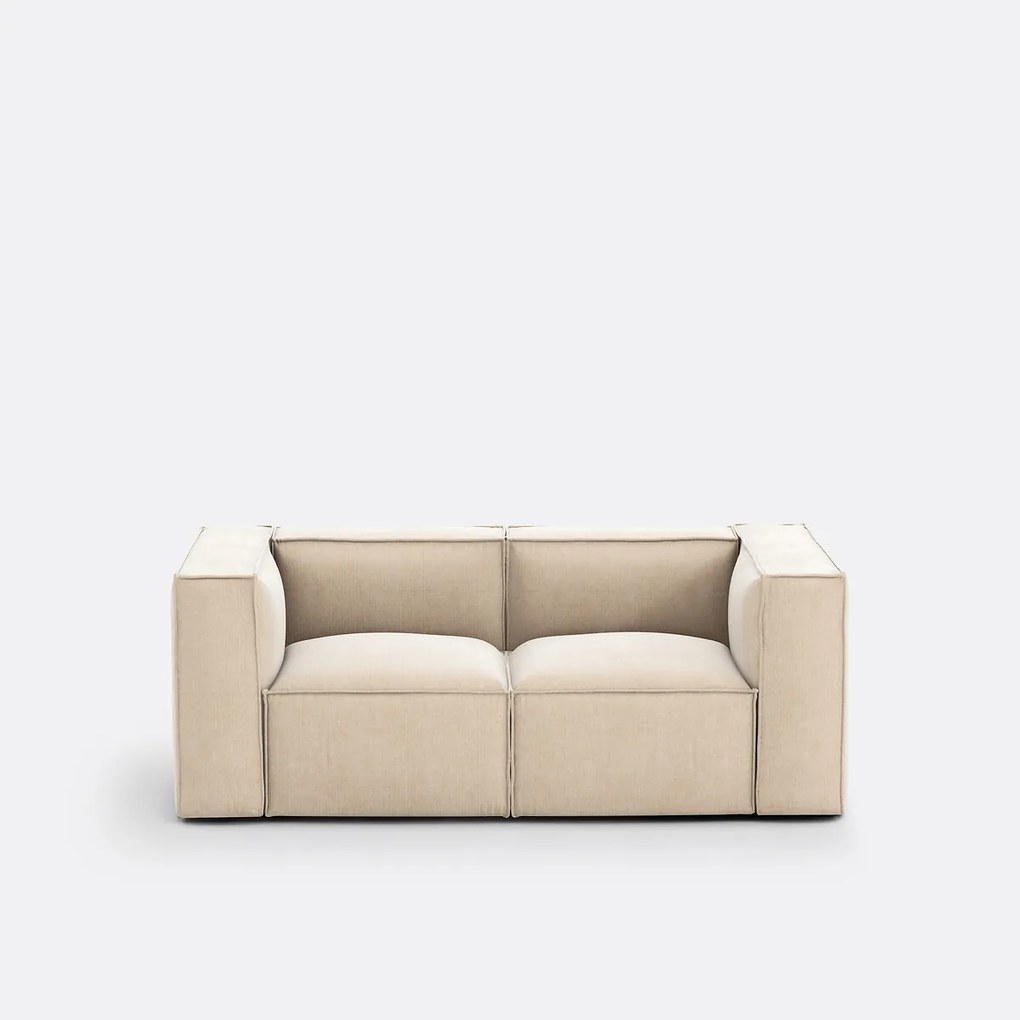 Modulaire bank, 2-zit, in vintage ribfluweel, Seven