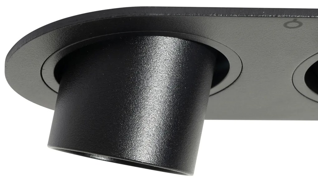 Set van 6 inbouwspots zwart GU10 35mm kantelbaar 2-lichts - Installa Modern GU10 ovaal Binnenverlichting Lamp