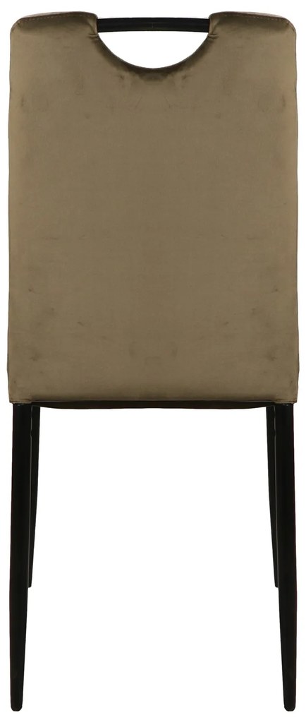 Stoel PAX olijfkleurig (stof Bluvel 77) - modern, gestoffeerd, fluweel, voor woonkamer, eetkamer, kantoor, met handgreep