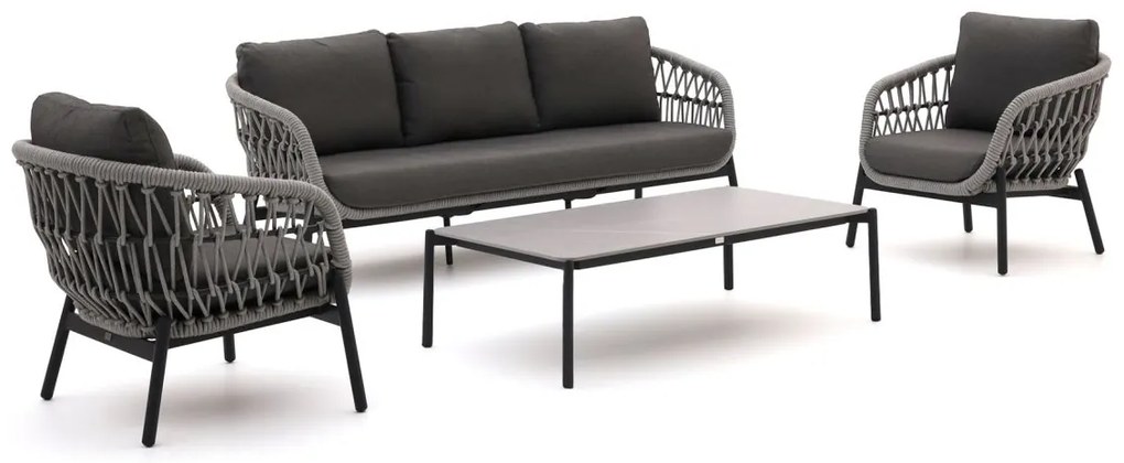 + 10% kassakorting | Stoel-bank loungeset Bellagio | 5 personen | Loungeset Grijs | Rope (touw) | Kees Smit Tuinmeubelen