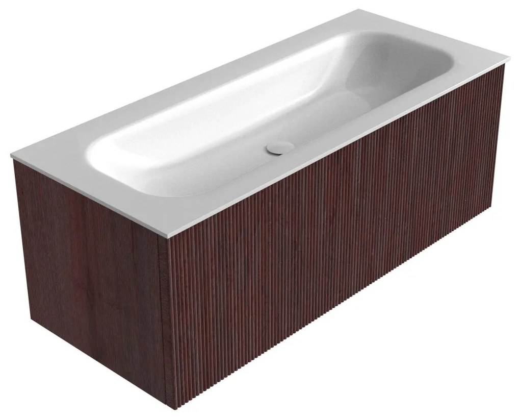 Mondiaz Kurve 110cm badmeubel ruby met 1 lade en wastafel big medium midden zonder kraangat