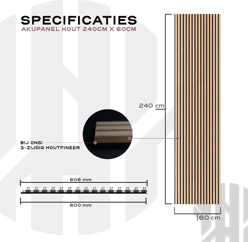 AkuPanel 240 cm Mokka   - Akoestische panelen