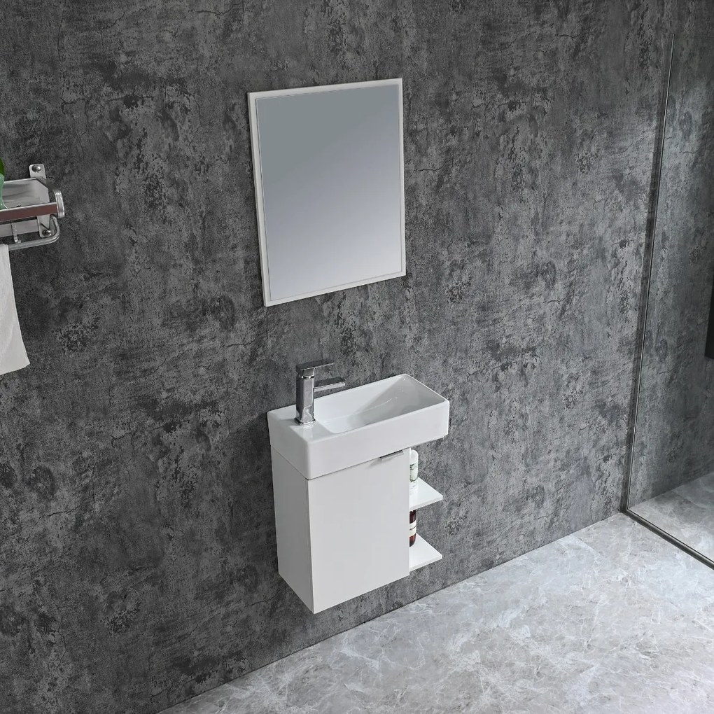 Badstuber Spring toiletmeubel 50x60cm wit met spiegel