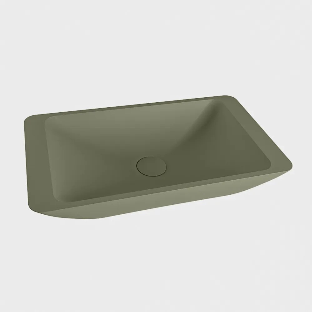 Mondiaz Topi Solid Surface waskom 60x35cm army