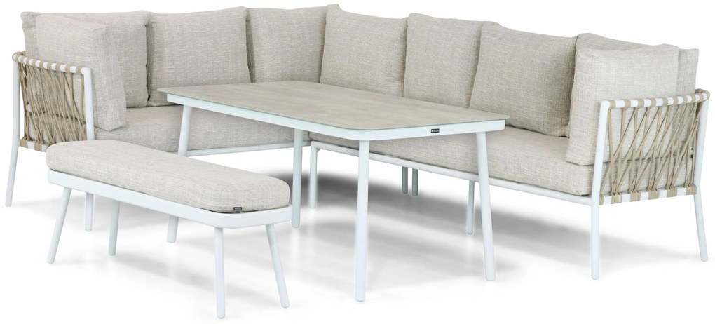 467% korting |   Dining Loungeset 7 personen Aluminium/rope Wit  Lifestyle Garden Furniture Cordani