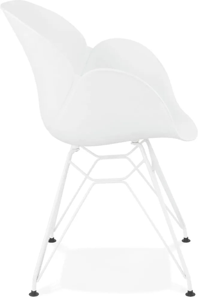 Moderne stoel 'FIDJI' wit met wit metalen voeten