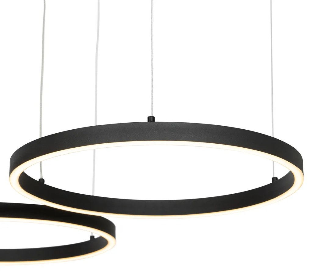 Eettafel / Eetkamer Hanglamp zwart incl. LED 3-staps dimbaar 3-lichts - Anello Design rond Binnenverlichting Lamp