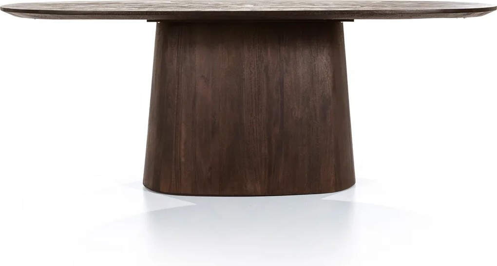 Donkerbruine Eettafel Ovaal 200 Cm - 200 X 110cm.