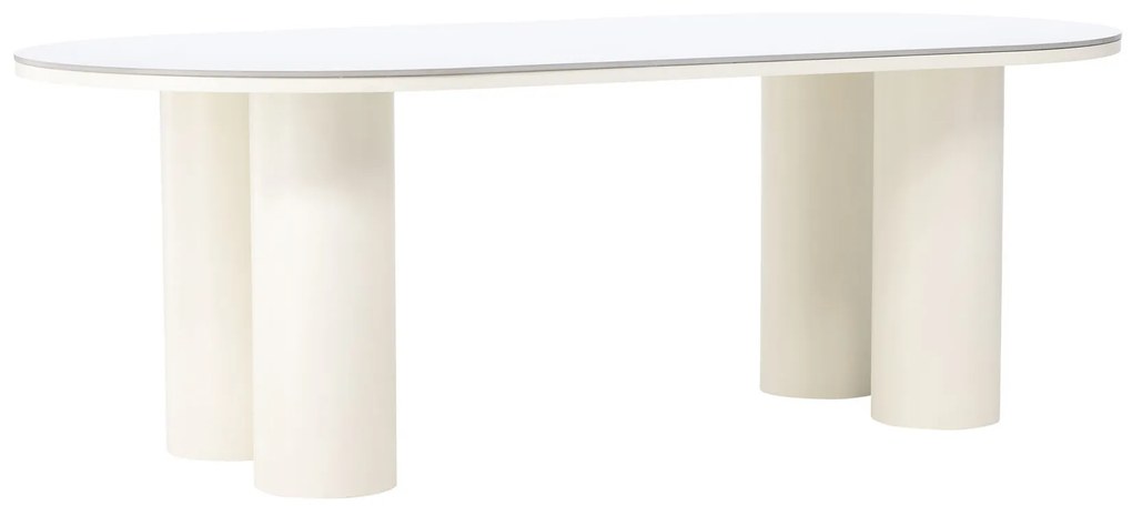 Jörn Eettafel - Erik - 110x220 cm -  Sintered Stone / FSC 100% - Wit/Cream - Jörn