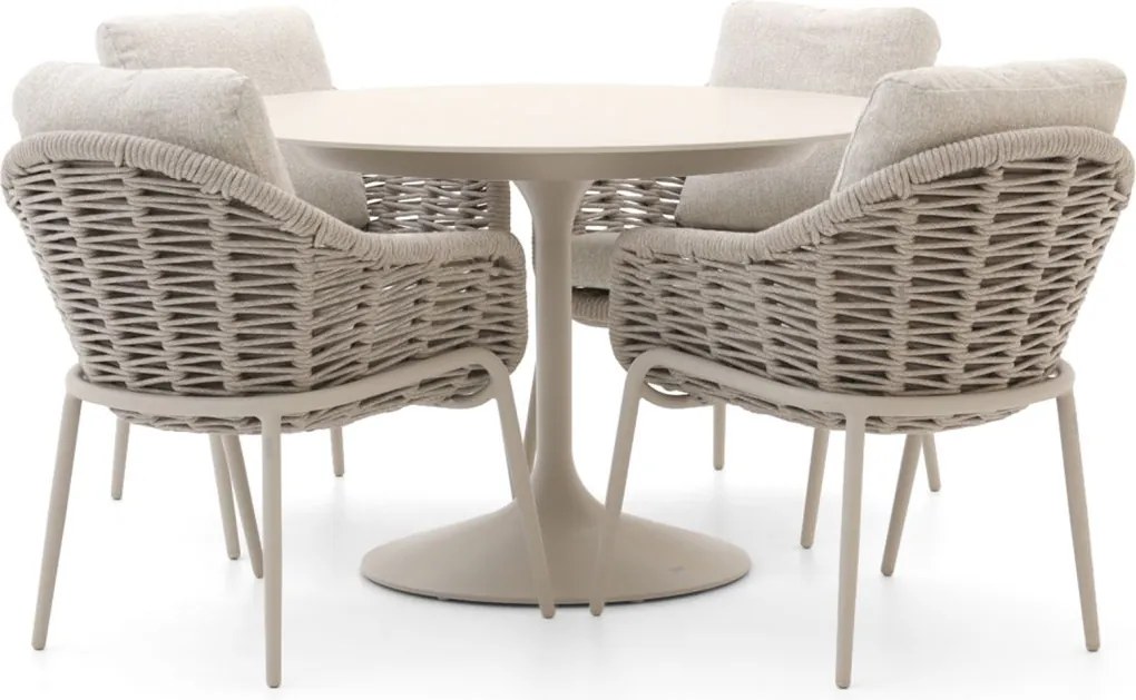 Diningset SUNS | 4 personen | Tuinset sintered stone | 5-delig | Kees Smit Tuinmeubelen