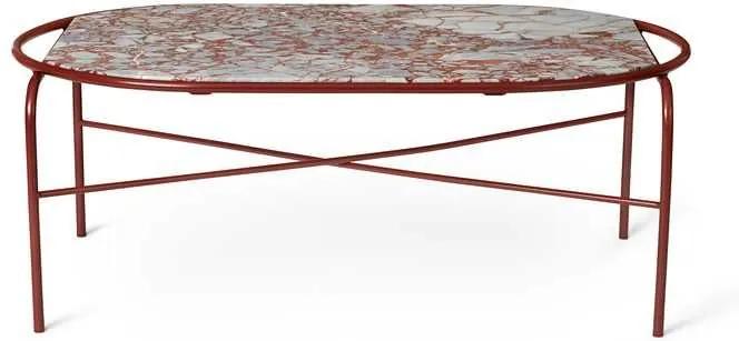 Warm Nordic Secant tafel ovaal marmer Red White