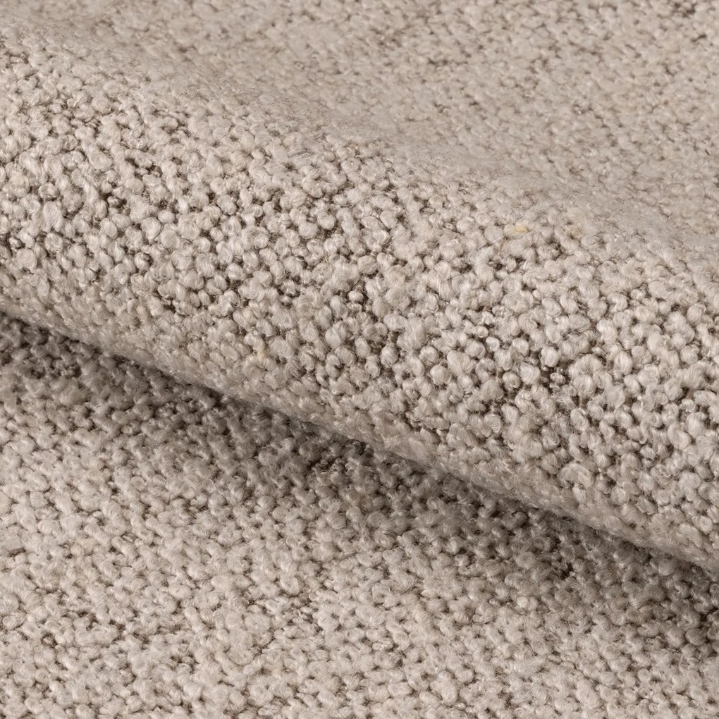 Eiken Eetkamerstoel Beige Boucle Stof