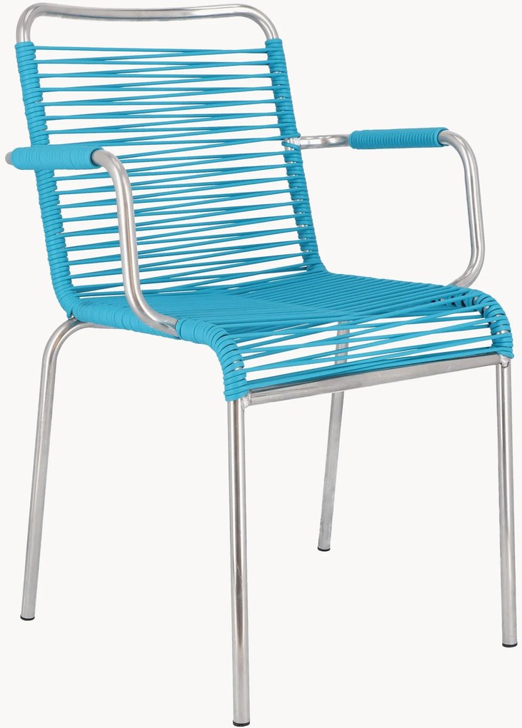 Handgemaakte tuin armstoelen Mya Spaghetti, 4-delig, stapelbaar