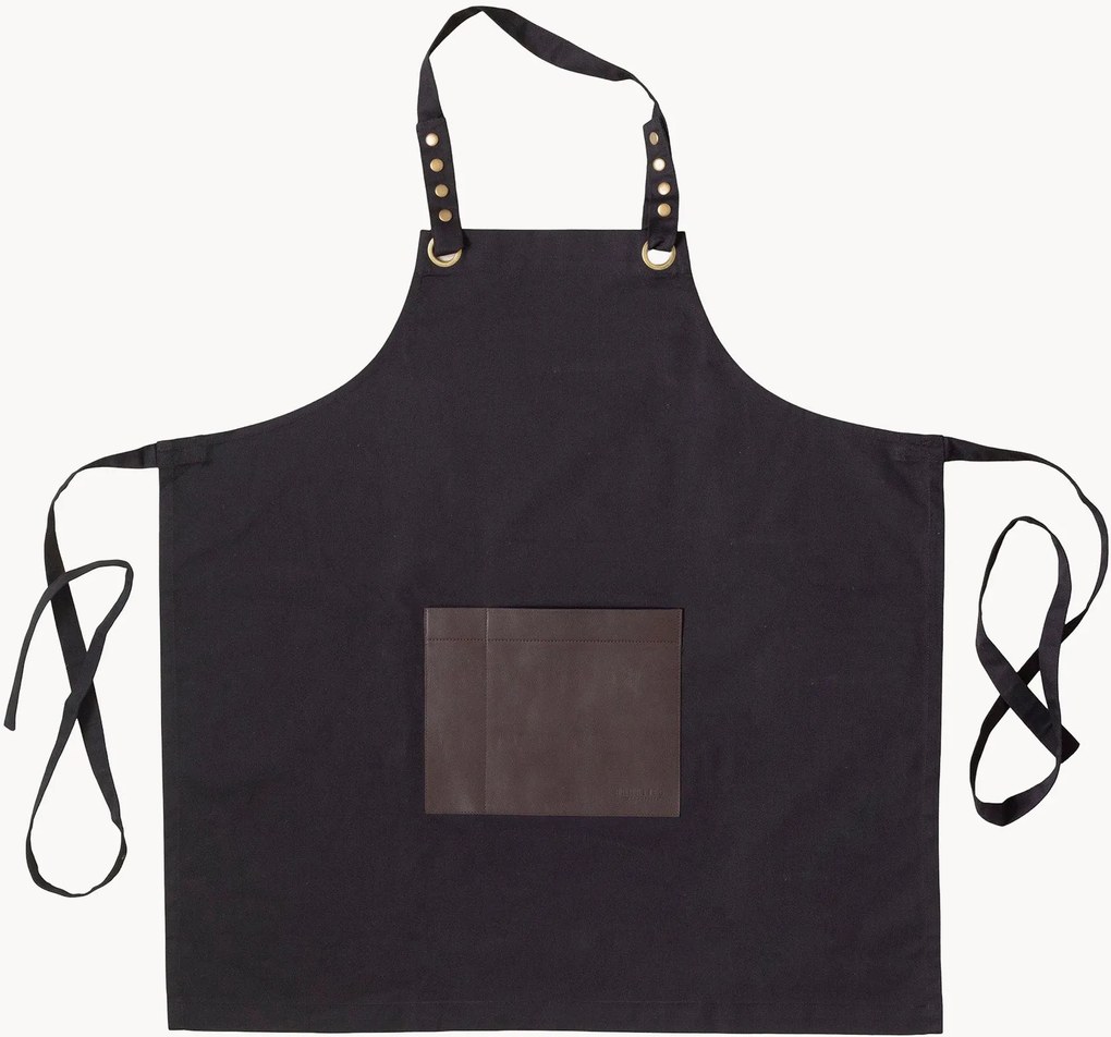 Schort Honoré met kunstleren zak