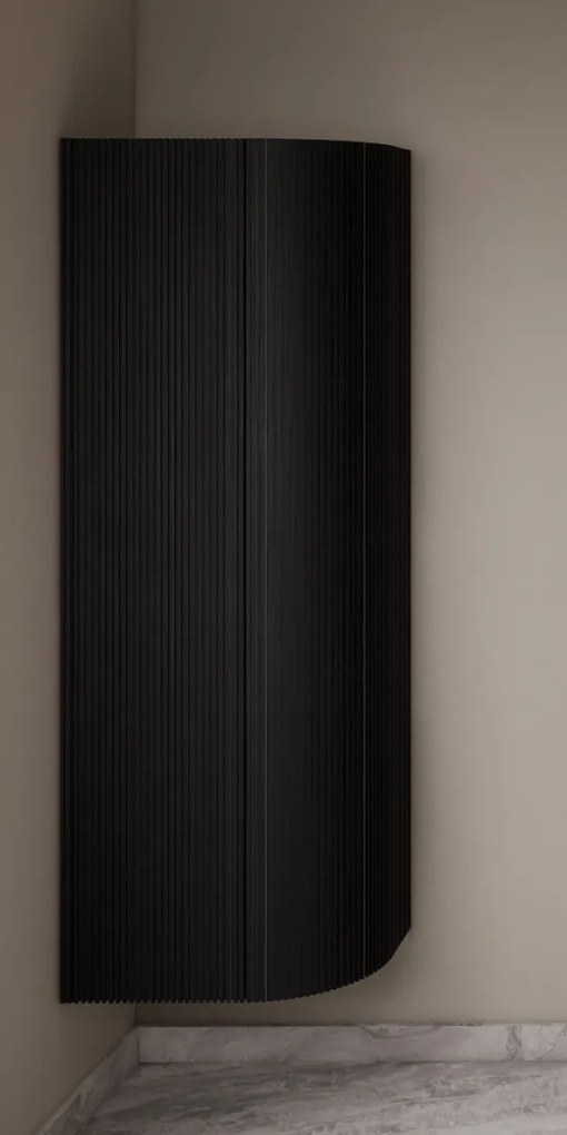 Gliss Design Alluro kolomkast 160cm met ronding rechts black veneer