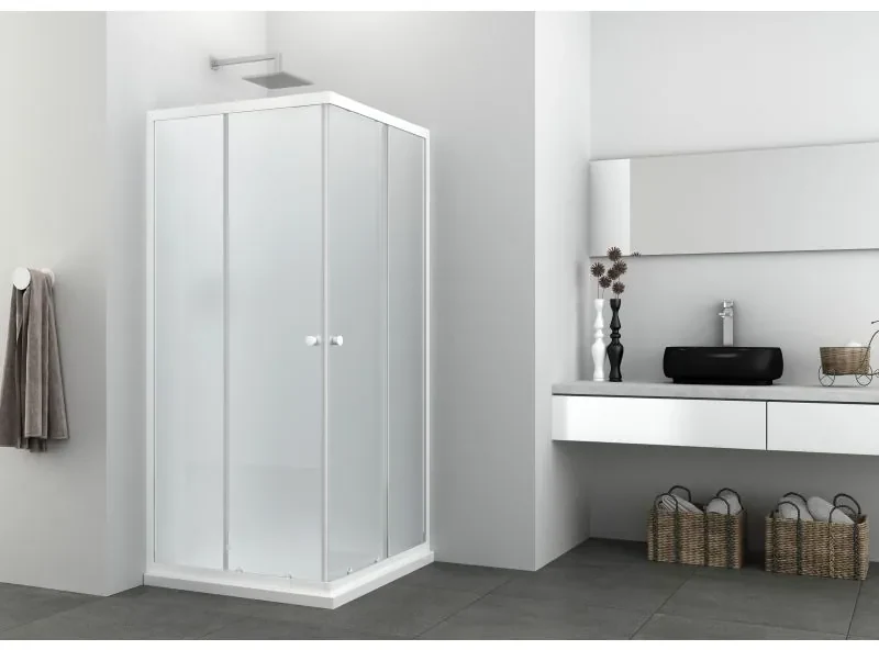 Badstuber Corner frosted 80-90x80-90cm douchecabine matglas
