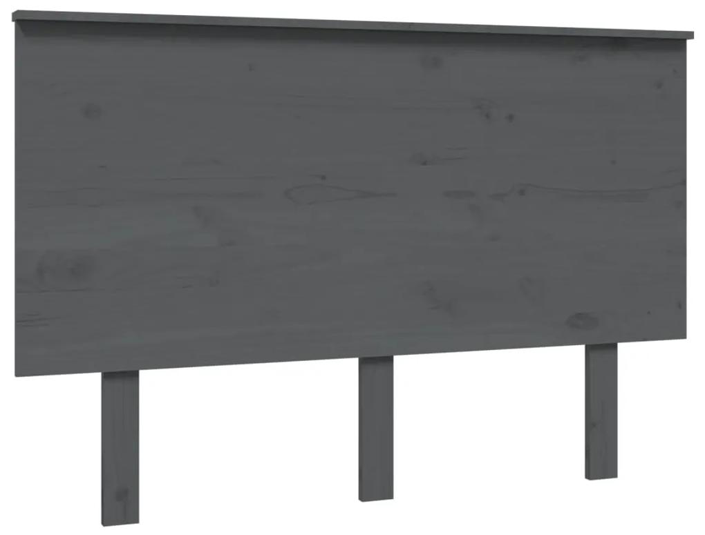 vidaXL Hoofdbord 124x6x82,5 cm massief grenenhout grijs