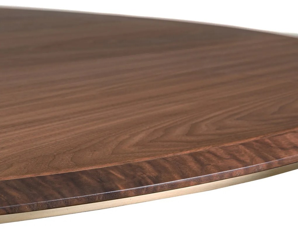 Ronde tafel in notenhout, 6 personen, Bobeno