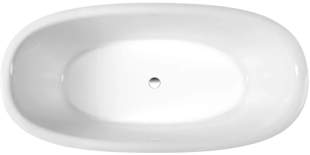Polysan Velia vrijstaand bad wit mineraalmarmer 165x85cm