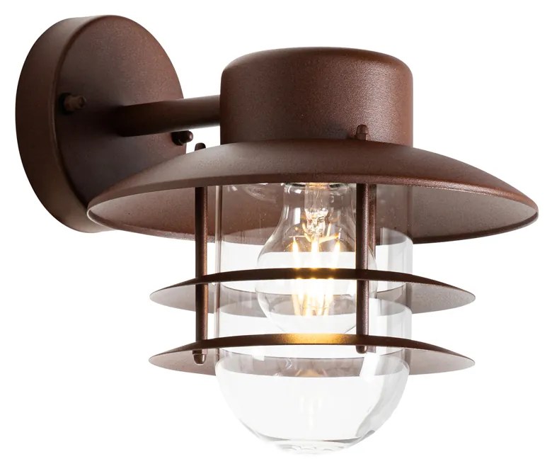 Industriële wandlamp roestbruin IP44 - Shell
