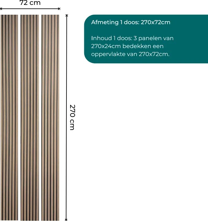 AKU Paneel EPS Smooth Oak XL 270x72cm | Paneli 3d wandpanelen