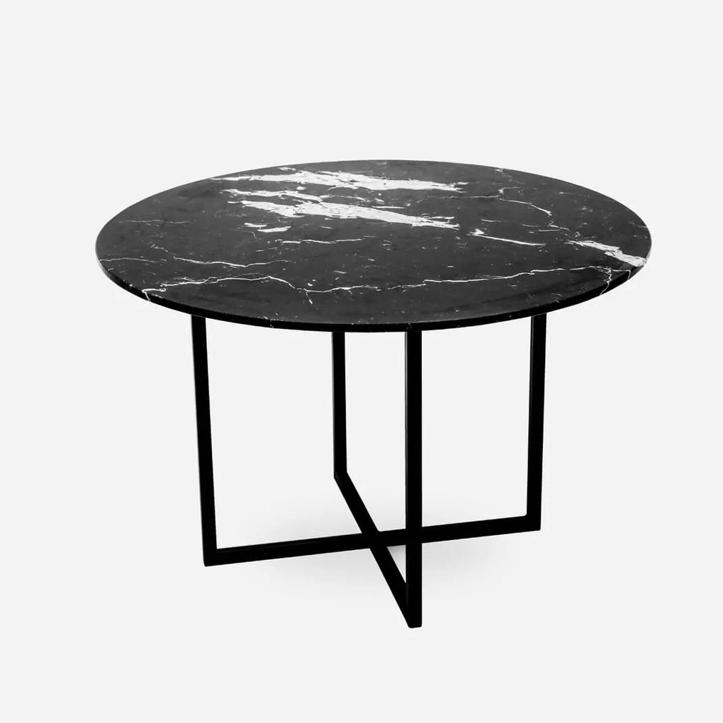 Marmeren Eettafel Rond –  Zwart - 140 cm