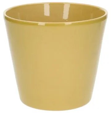 Bloempot, aardewerk, geel,Ø 17,5 cm