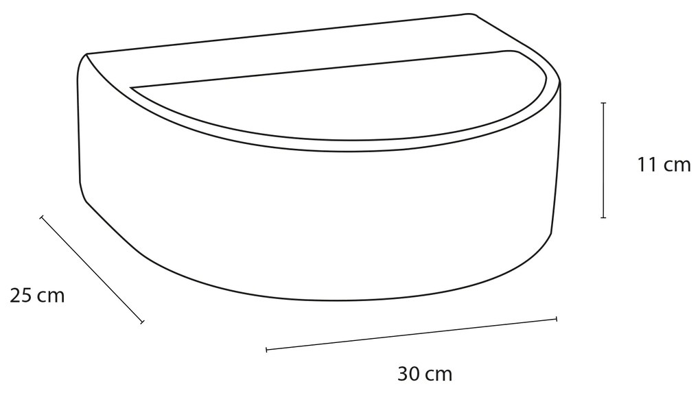 Differnz Demi fontein 30x25cm donkergrijs beton