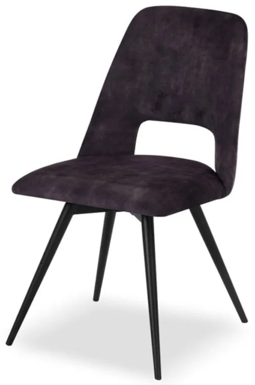 Eetkamerstoel - Malmo - Draaibaar - stof Velours Adore Donkergrijs