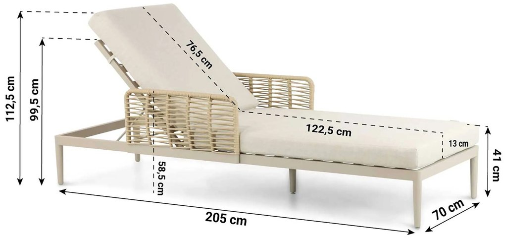 Coco Ibiza Ligbed Aluminium/wicker Taupe