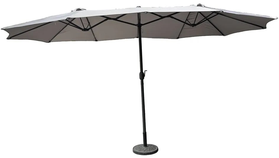 Merida dubbele tuinparasol 2,7 x 4,5 m grijs Garden Point