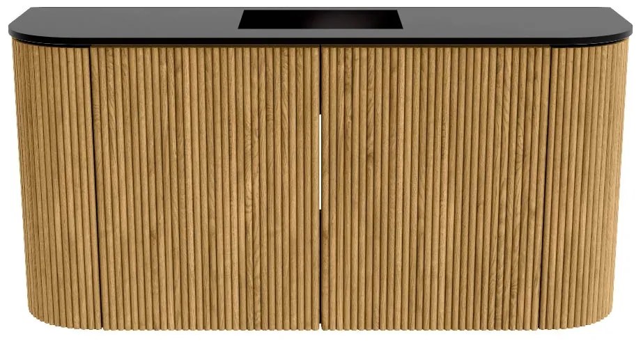 Mondiaz Joya 85cm toiletmeubel ronding links/rechts oak met wastafel faye midden 1 kraangat urban