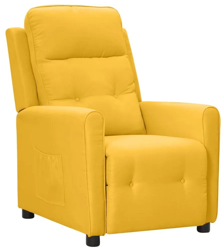 vidaXL Sta-opstoel verstelbaar stof geel