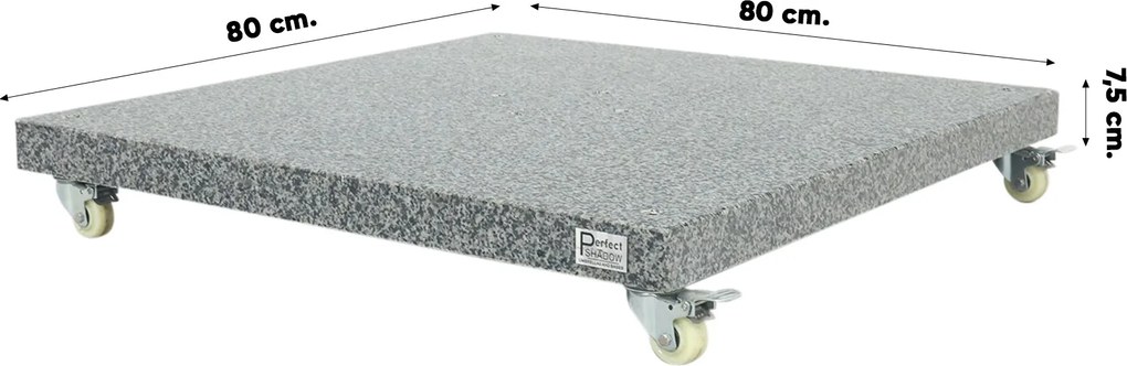 Platinum Voyager ronde zweefparasol T1 3 m. - Taupe met voet en hoes