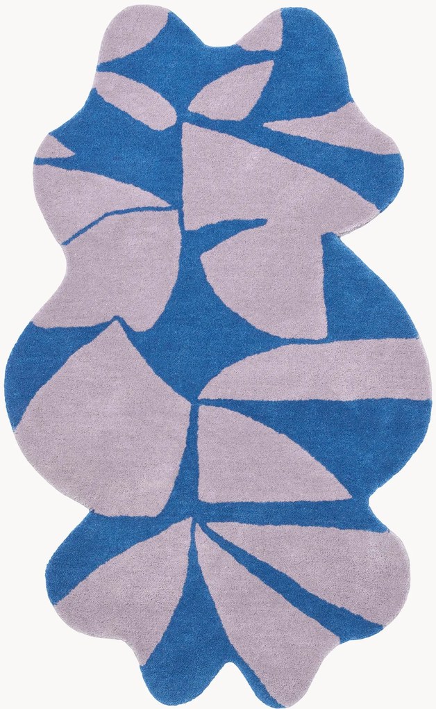 Handgeweven wollen vloerkleed Inky