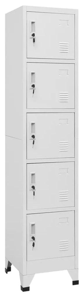 vidaXL Lockerkast 38x40x180 cm staal lichtgrijs