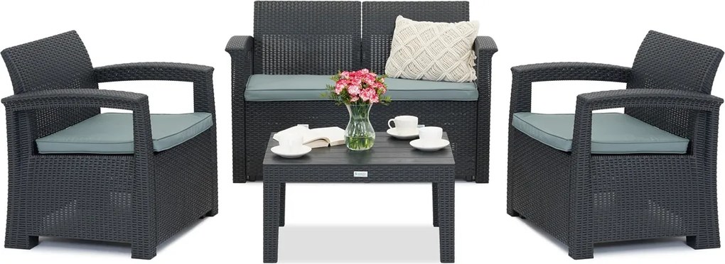 Rotan tuinmeubelen Reno 4 Garden Point antraciet