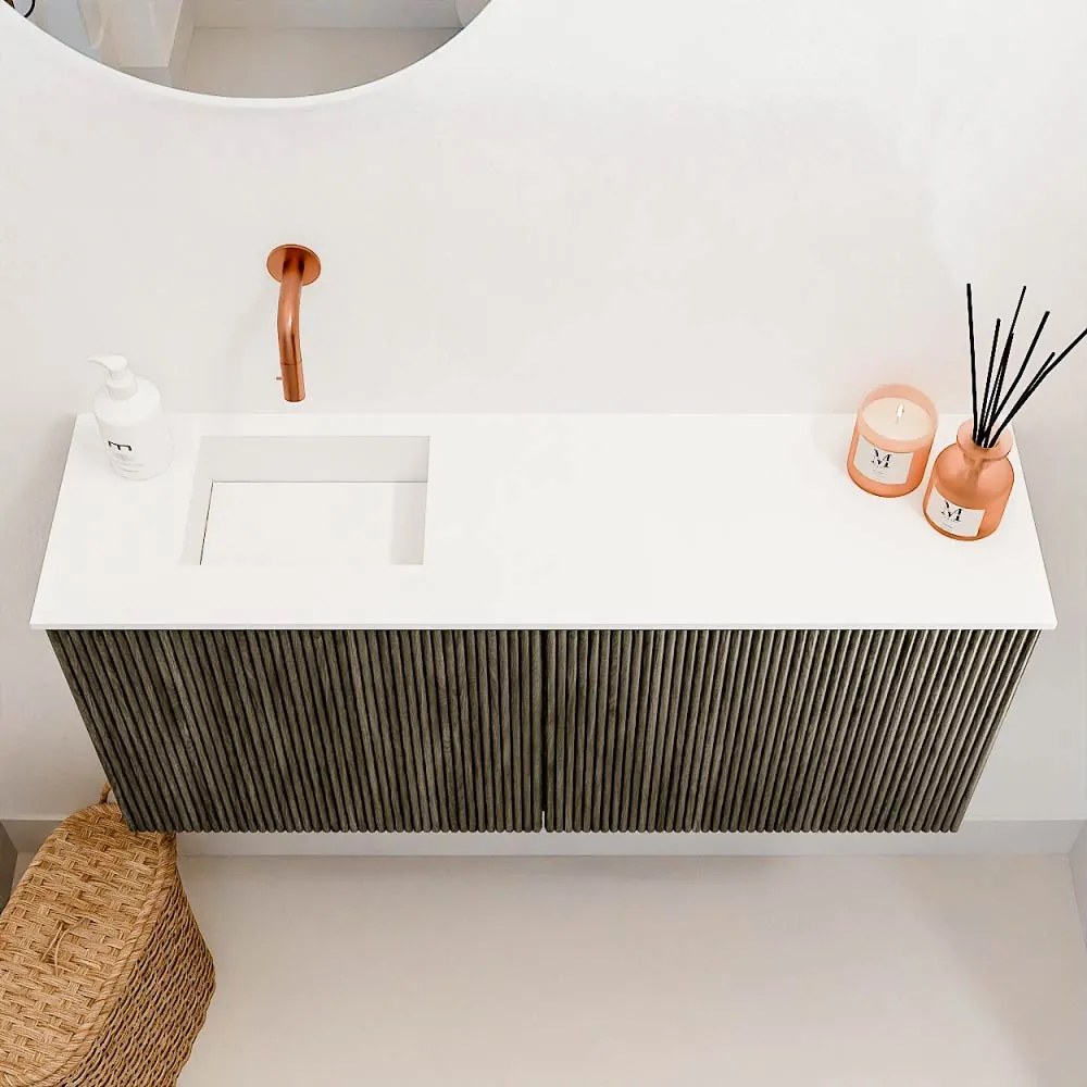 Mondiaz Joya 90cm toiletmeubel shadow met wastafel faye links zonder kraangat talc