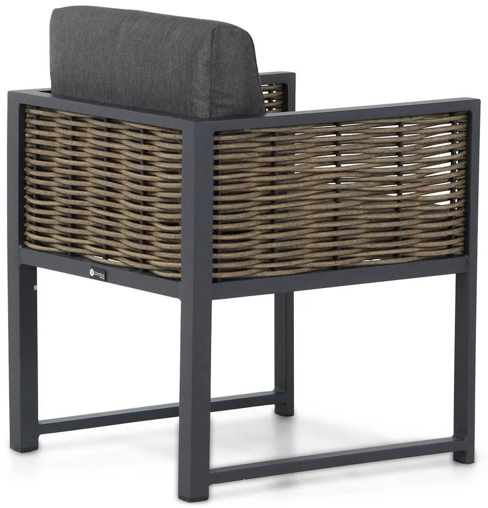 Santika Furniture Santika Salviano Dining Tuinstoel Aluminium/wicker Grijs