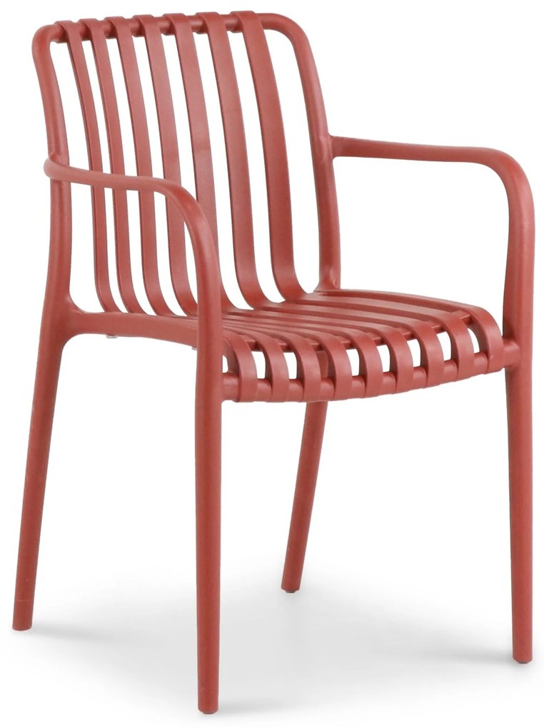 Tuinset 6 personen 210 cm Kunststof Rood Domani Furniture Vento/Weston