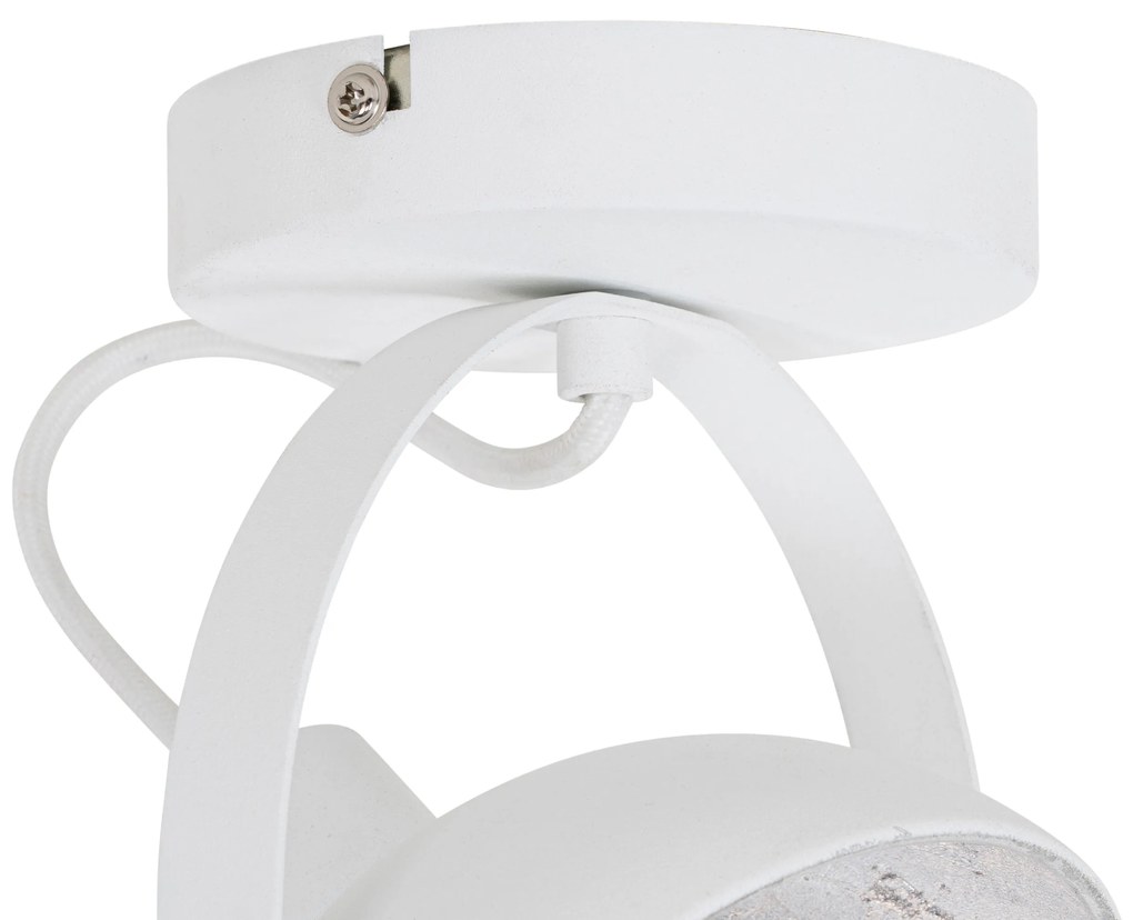 Industriële plafondlamp wit met zilver 15 cm verstelbaar - Magnax