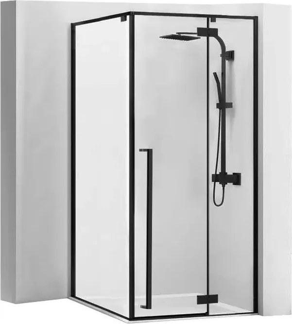 Fargo 90x90 Black Mat douchewand