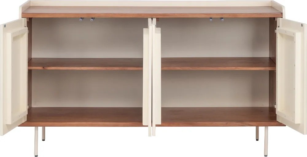 Beige Dressoir Met Ribbels - 150x45x85cm.