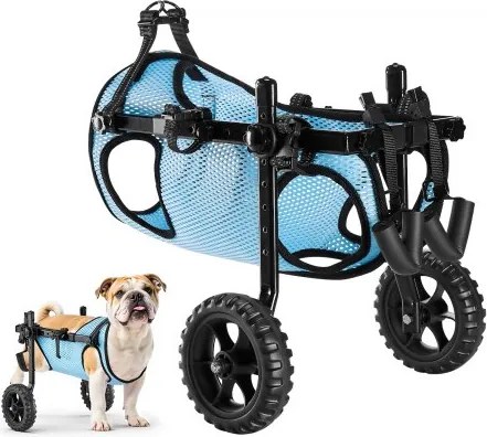 VEVOR Hondenrolstoel voor achterpoten, Verstelbare rolstoel voor huisdieren, Lichtgewicht hondenkar met schokabsorberende wielen, Loophulpmiddel voor gehandicapte, verlamde en gewonde honden tot 15 kg, M