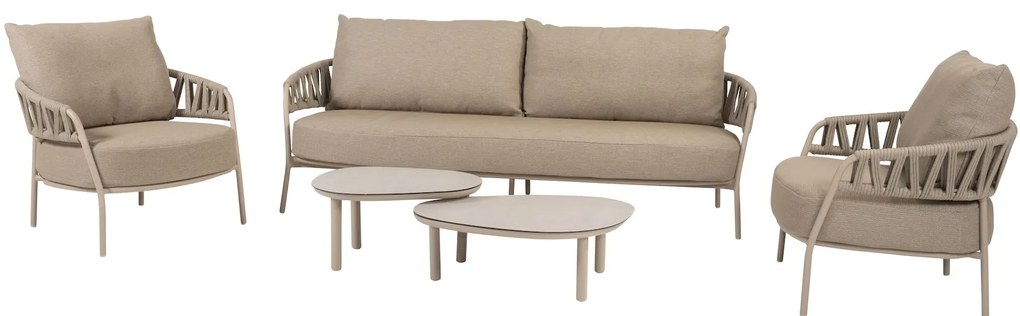 Calma stoel bank loungeset 5 delig rope latte Taste 4SO