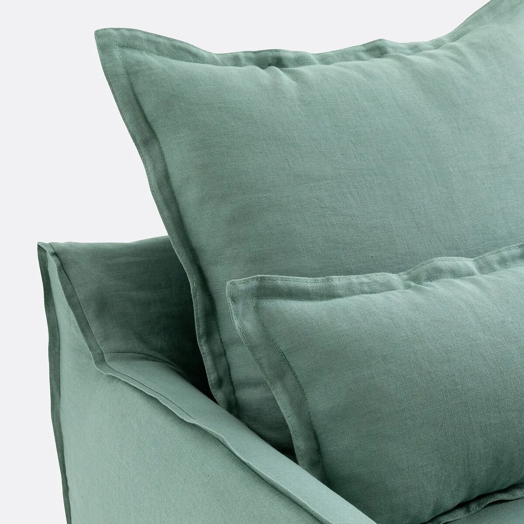 Fauteuil, afneembare hoezen, in gekreukt linnen, Odna