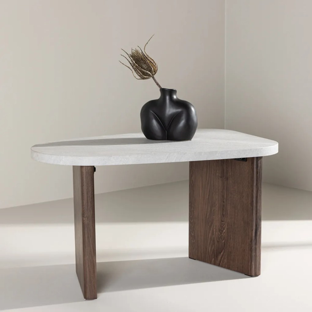 Organische Bijzettafel Bruin - 45 X 70cm.