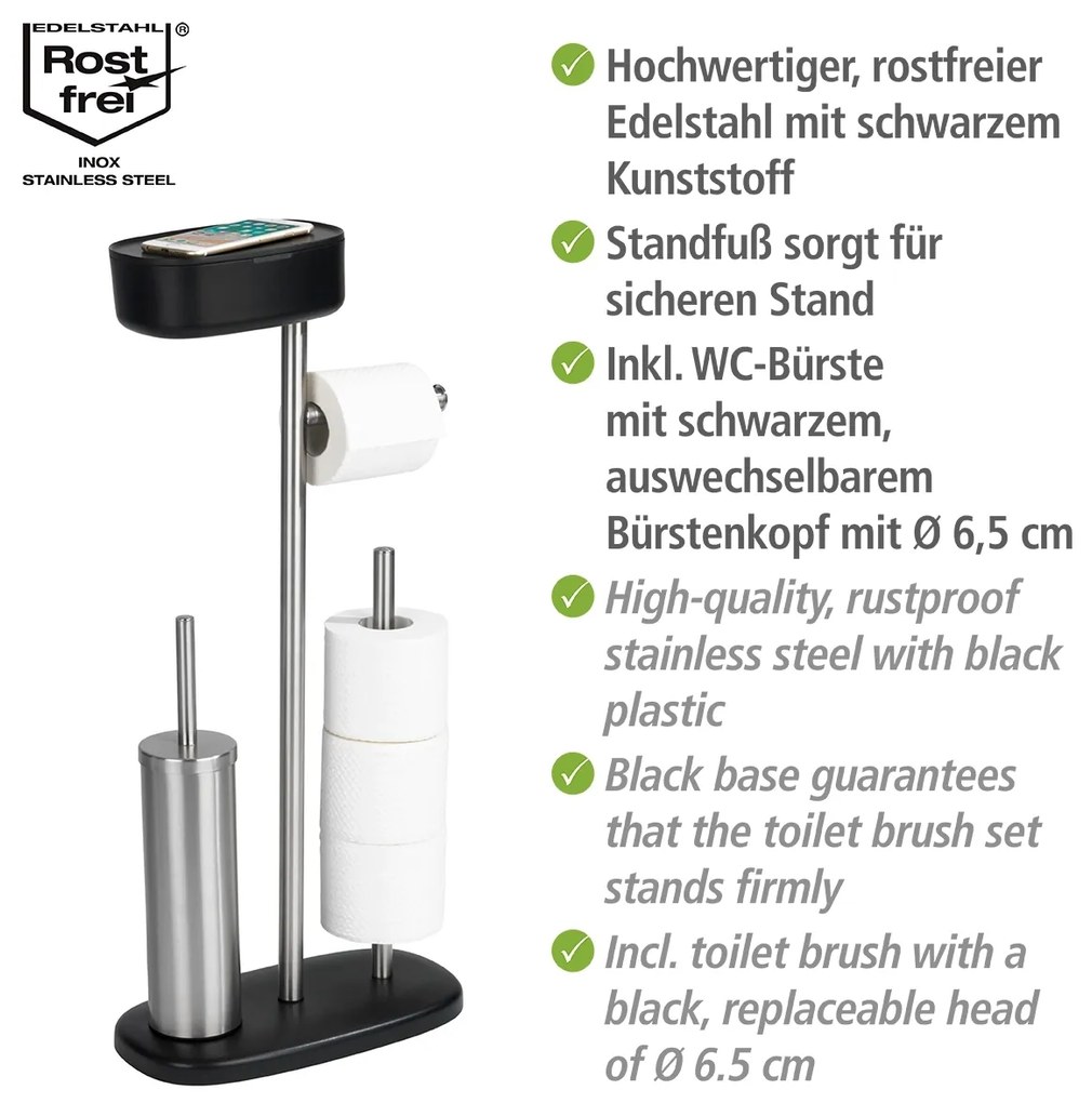 Wenko Rivazza wc-boy met box RVS zwart