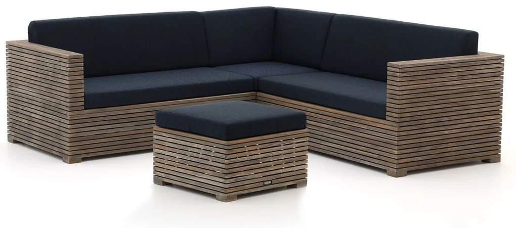 Hoek loungeset ROUGH  | 5 personen | Loungeset Old Teak Greywash | Hoekbank Teakhout | 210x210cm | Kees Smit Tuinmeubelen